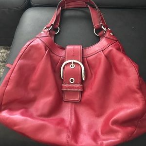 Red coach hobo bag!